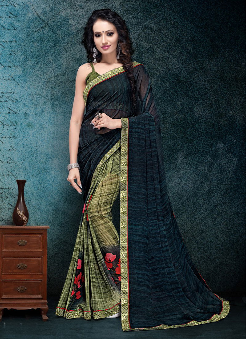 New Printed Designer Sarees Collection With Border